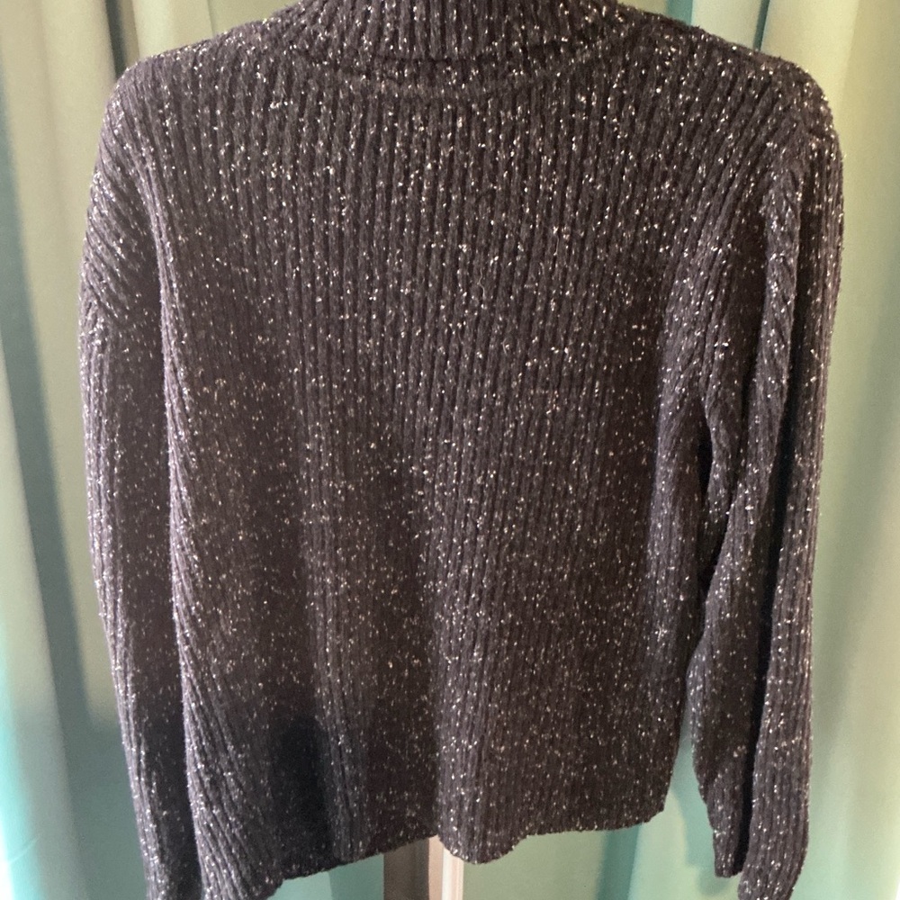 Women’s Plus size 3X Newport News Black and White Speckled Turtleneck Sweater